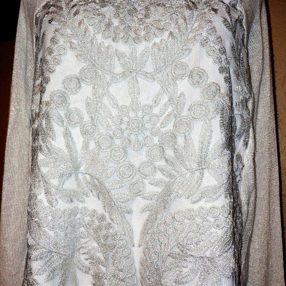 Charlotte Russe White Shimmer Sweater - Picture 2 of 5